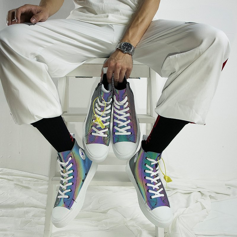 New couple chameleon Daredevil casual sports high-top men's shoes high-top trend