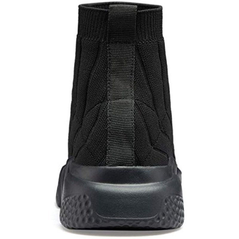 Voiv Womens Walking Shoes Mens Slip-on Sneakers Breathable Lightweight Athletic Running Shoes High Top All Black 2