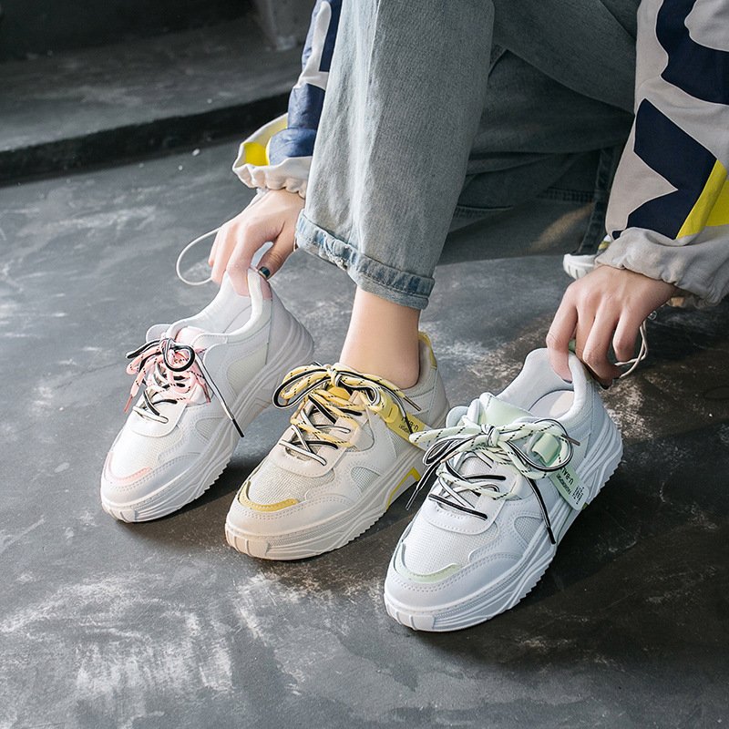 Little white shoes female 2021 spring new breathable student board shoes female flat-bottom lace-up casual shoes
